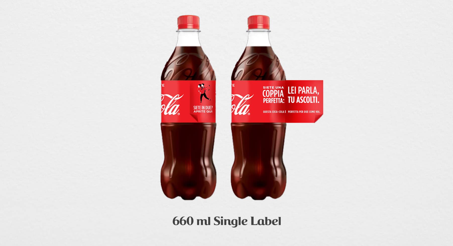 Coca-Cola label design copywriting coppia perfetta mockup